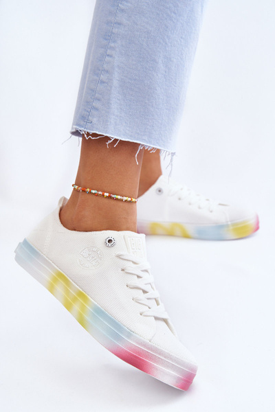 Baskets pour femmes à plateforme colorée Big Star LL274237 blanc
