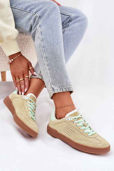 Pantofi Sport Din Nubuc Sneakers Femei D.Franklin Lime DFSH387005