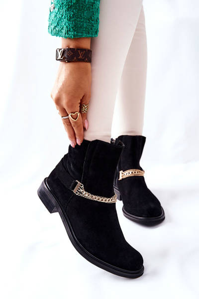 Damen Nicole Lederstiefel Schwarz Dome