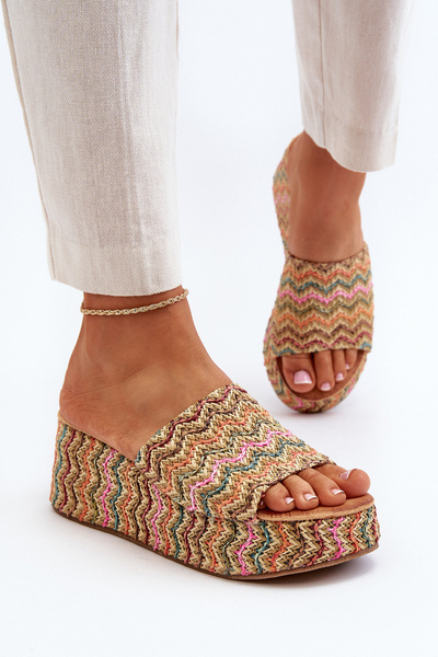 Damen Keilsandalen in Beige Vanarila