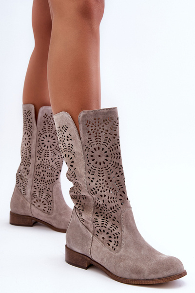 Bottines à lacets en daim Lewski 3366/2 Cappucino