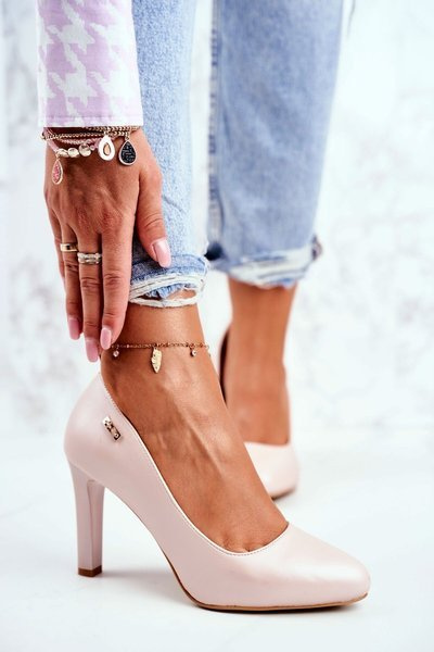 Escarpins stiletto nacrés pour femmes Sergio Leone Rose Poudré Campbell