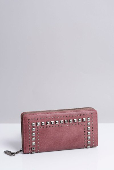 Large Women's Plum Wallet with Sequins