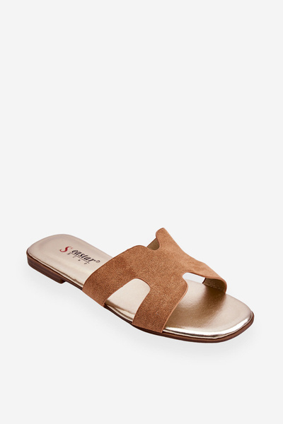 Klassische Wildlederhausschuhe für Damen Beige Evana
