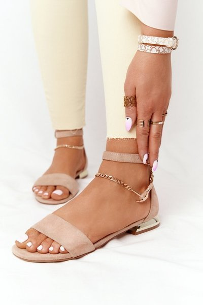 Sandals On Golden Heel Vinceza 21-17119 Beige