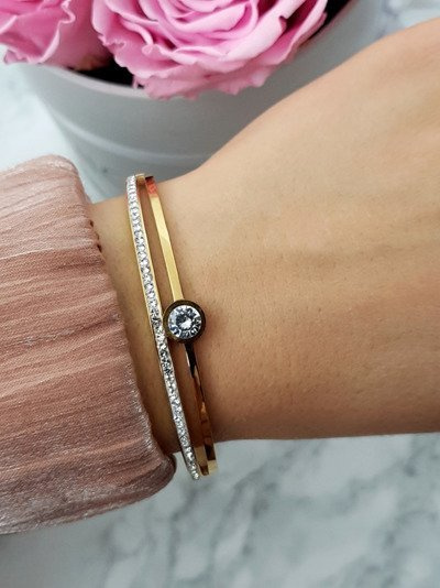 Damen Stahlarmband Rose Gold Demeter Kristall Zirkonias