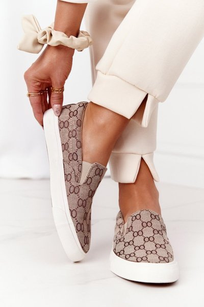 Baskets Slip-On Femme Kaki Challenge