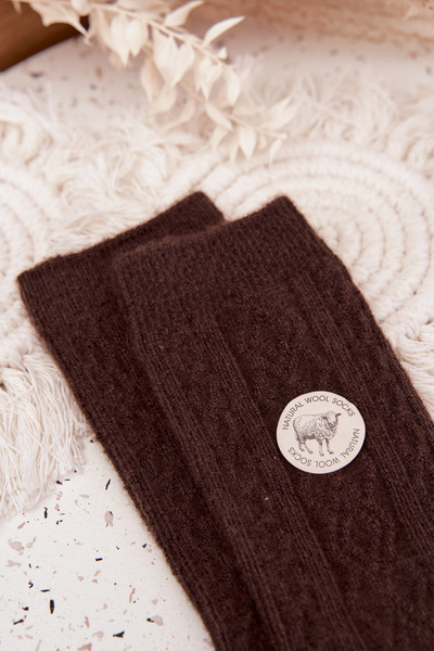 Chaussettes femmes en laine chocolat