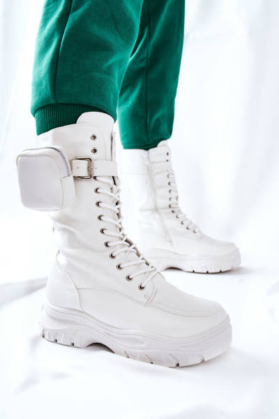 Bottines Plateforme Avec Pochette Blanc Issanti