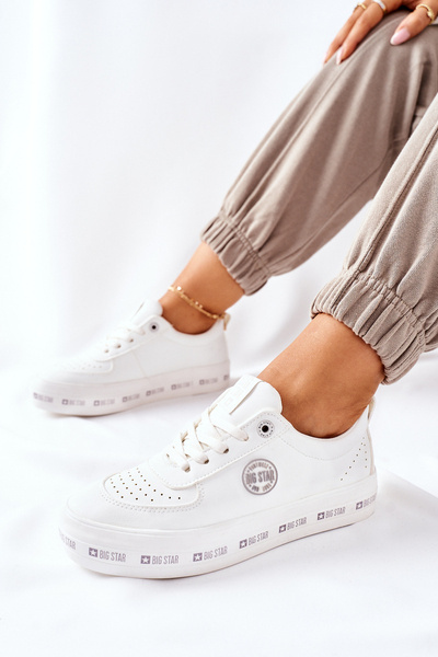 Baskets Plateformes en Cuir BIG STAR II274075 Blanc