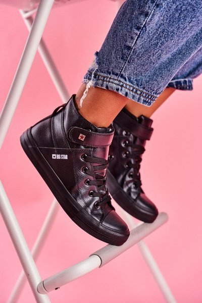 Baskets montantes en cuir pour femme BIG STAR V274542 Noir