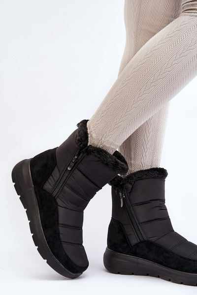 Bottes de neige pour femmes avec fausse fourrure noir Primose