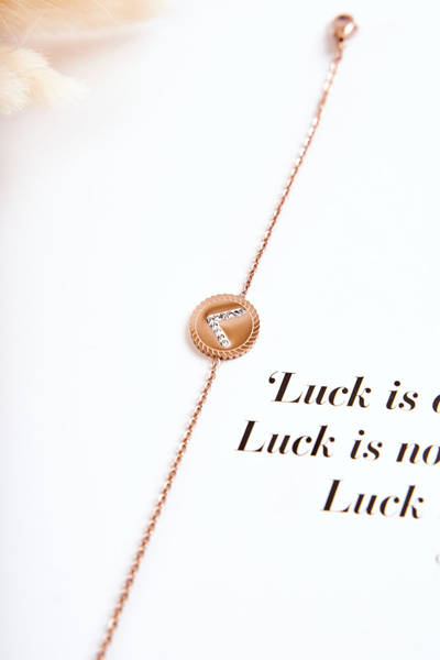 Bracelet De Célébrité Pour Femme Avec Ornement Et Zircon Cubique Or Rose