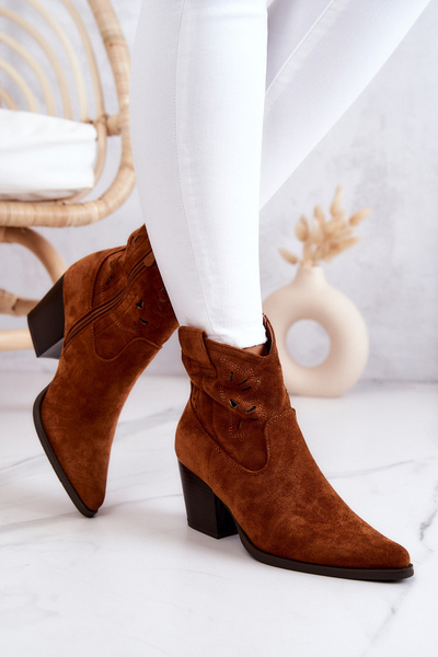 Damen Wildleder Camel Devon Cowboystiefel