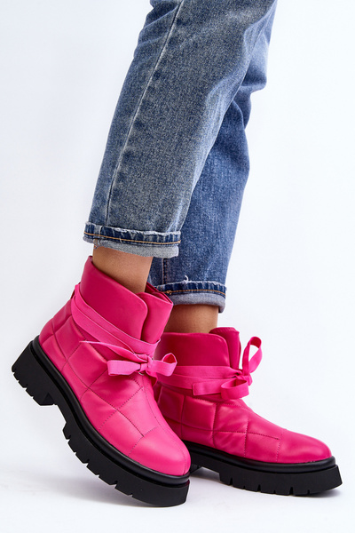 Bottines pour femmes avec matelassage et laçage Rose Bizzanti