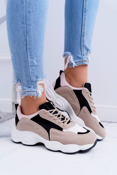 Sporty Women's Suede Shoes Beige Lollipop