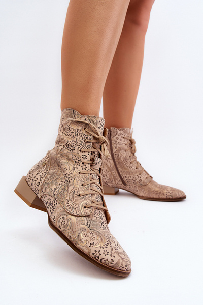Botine de piele cu model Maciejka 06391-04