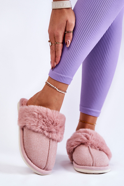 Chaussons Chauds Femme Avec Fourrure Rose clair Franco