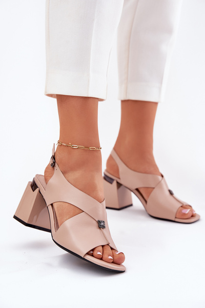 Elegante Damen Sandalen mit Absatz Vinceza 62238 Beige