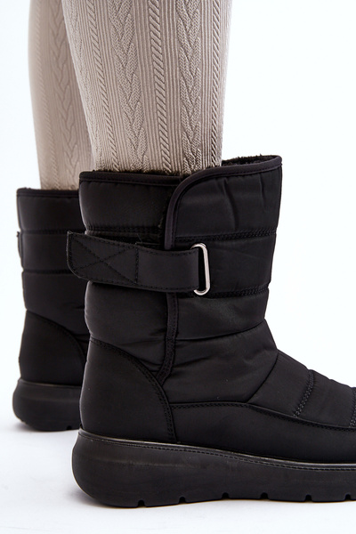 Bottes de neige isolées à fermeture velcro pour femmes noires Jawora