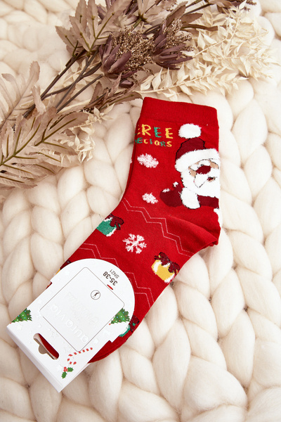 Chaussettes Femme avec Père Noël Rouge