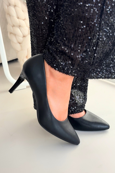 Eco Leder High Heels Sergio Leone 1336 Schwarz