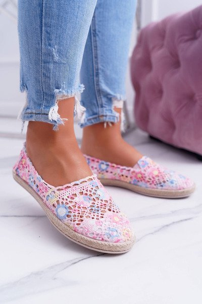 Šviesiai rožinės moteriškos teniso „Espadrilles“ formos