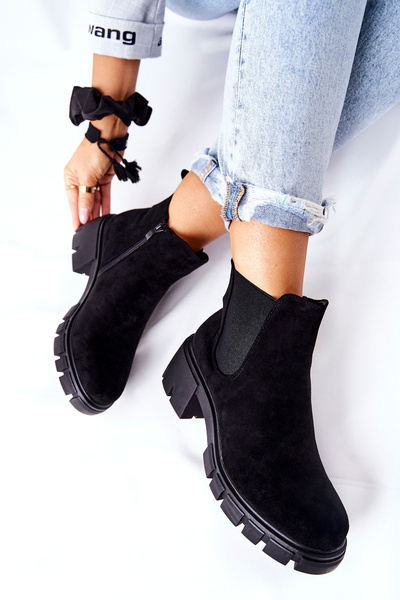 Cizme cu toc izolat negru Madge