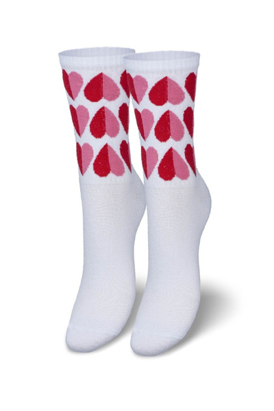 Chaussettes Femmes Cœurs Blanches