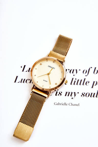 ERNEST Gold-Silber-Mesh-Armbanduhr Nickelfrei