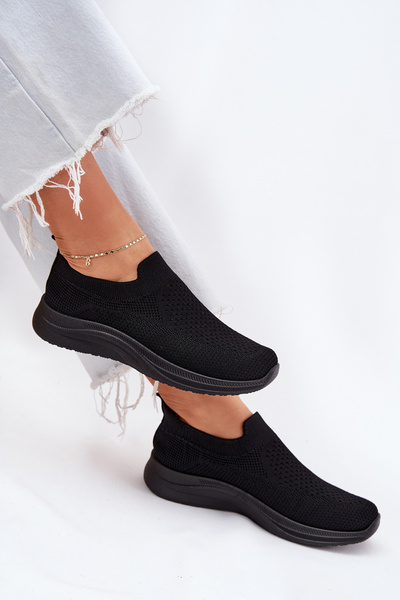 Anyag slip-on női sportcipők fekete Astusa