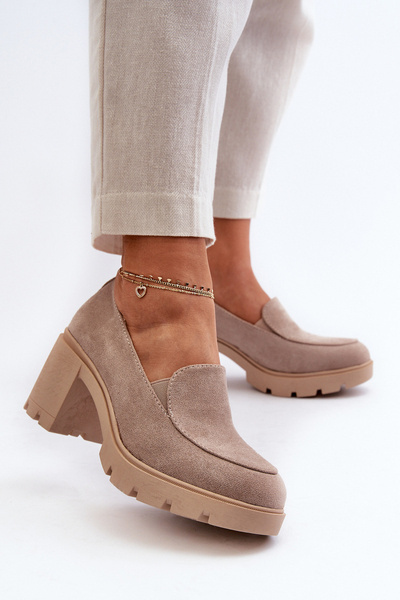 Damen Eco-Wildleder Pumps und Plateauschuhe in Beige Arablosa