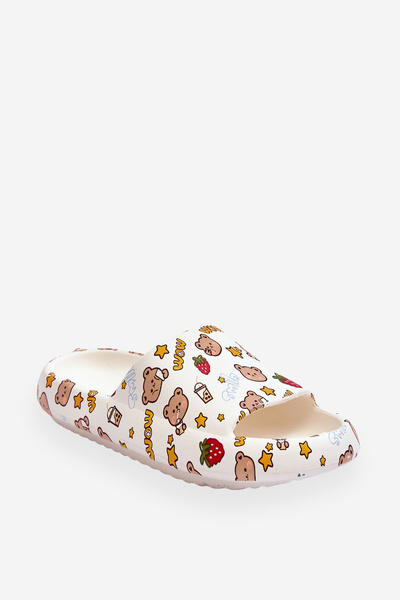 Damen Hausschuhe aus Schaumstoff mit Teddys und Buchstaben Beige Zoey