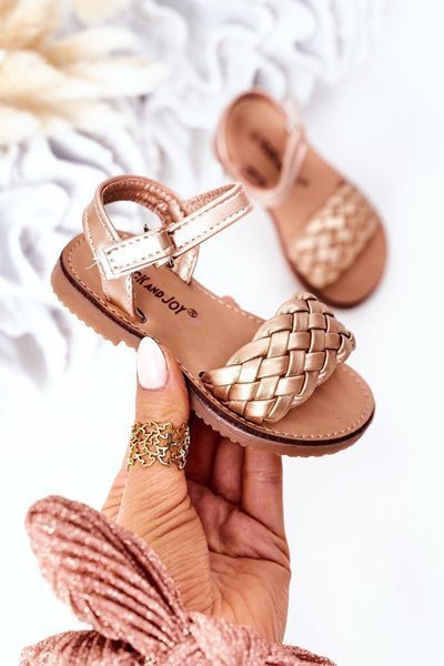 Geflochtene Kindersandalen Rose Gold Bailly
