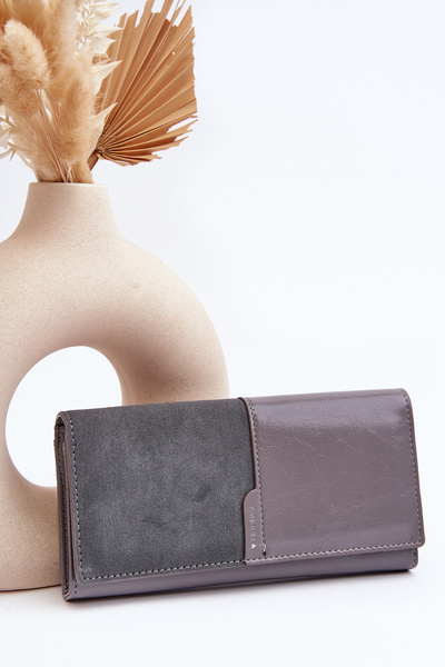 Damenbrieftasche mit Magnetverschluss Grau Harmale
