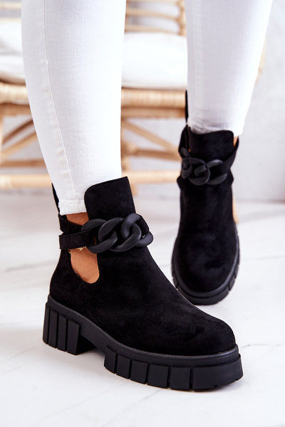 Bottines En Daim Avec Une Coupe Noire Kirsten