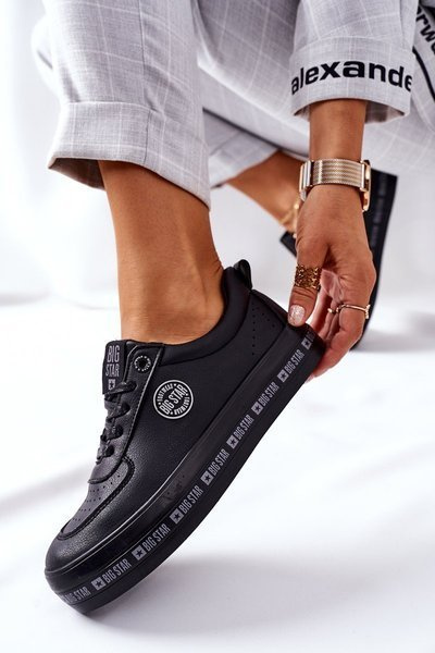 Adidaje cu platformă din piele Big Star II274074 Negru
