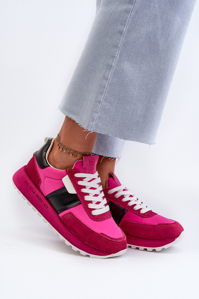 Baskets à plateforme pour femmes Big Star NN274500 Système de mousse à mémoire de forme Fuchsia