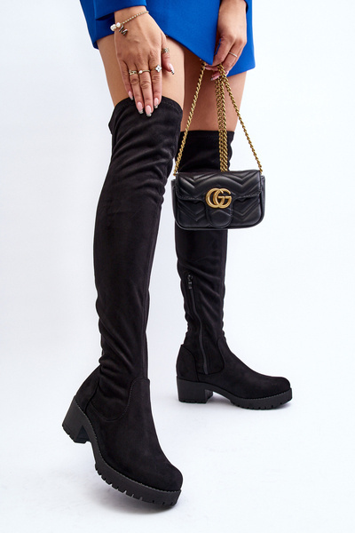 Cuissardes à Talon Bas pour Femme Noir Berrinda