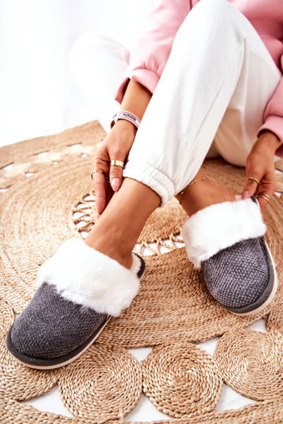 Chaussons Doublés Polaire Gris Flamarin