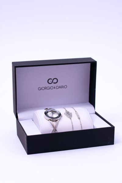 Giorgio Dario Set Silver Watch Două brățări