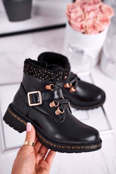 Bottes enfants chaudes noires Rhythm