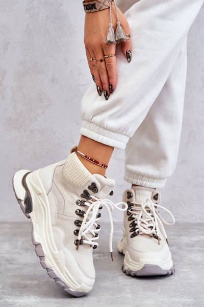 Chaussures de sport hautes femme GOE KK2N4097 beige clair