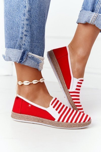 Női espadrillák Big Star HH276003 piros-fehér
