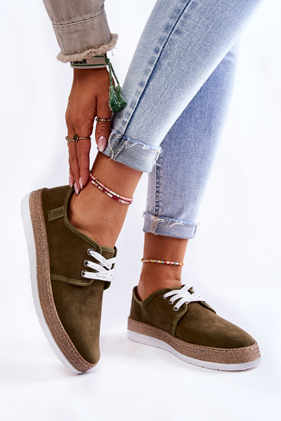 Baskets basses femme système de mousse à mémoire de forme Big Star KK276007 Kaki