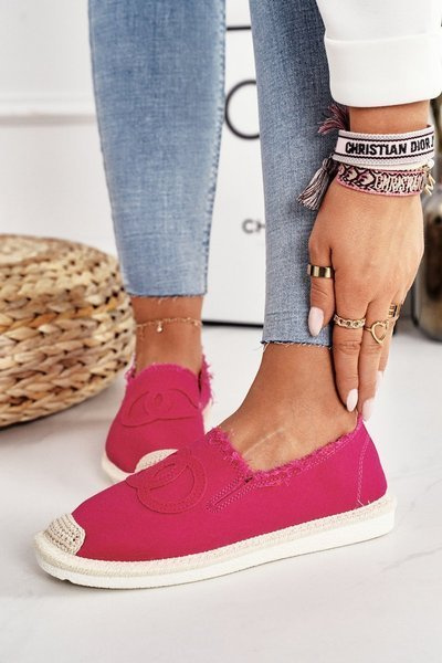 Klassische Damen Espadrilles Fuchsia Flaure