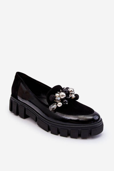 Mocassins Pour Femmes Sur La Plateforme Laura Messi 2392 Noir