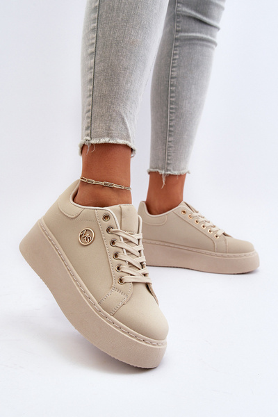 Baskets plateforme pour femme en beige Eshen