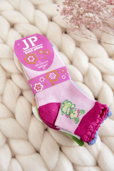 Chaussettes pour jeunes avec lapin, paquet de 5 multicolores