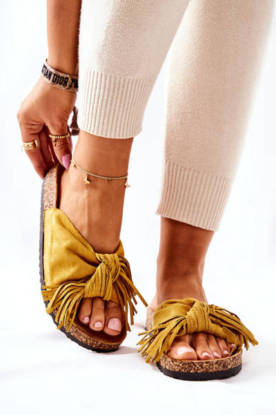 Korkgefütterte Flip Flops Gelb Tarynne